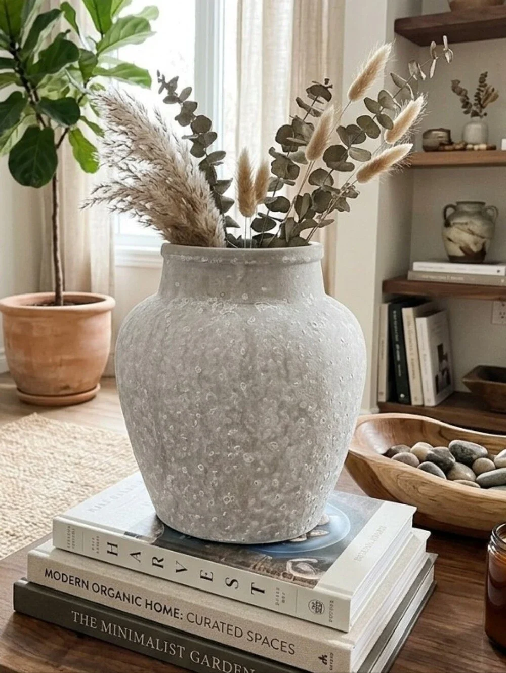 Organic Modern Distressed Vase Earthenware Approx 10